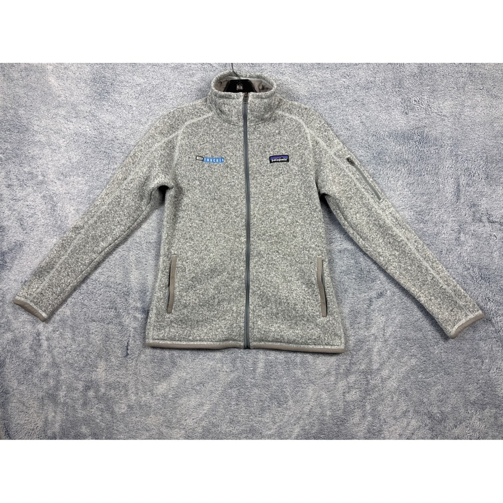 Patagonia Womens M Grey Better Sweater Full Zip Jacket 25543 Keep Truckin Logo